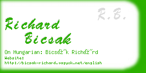 richard bicsak business card
